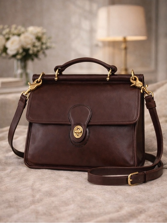 Coach Handbags - Vintage Coach NYC Station Bag Brown Glove Leather Crossbody Top Handle Rare USA